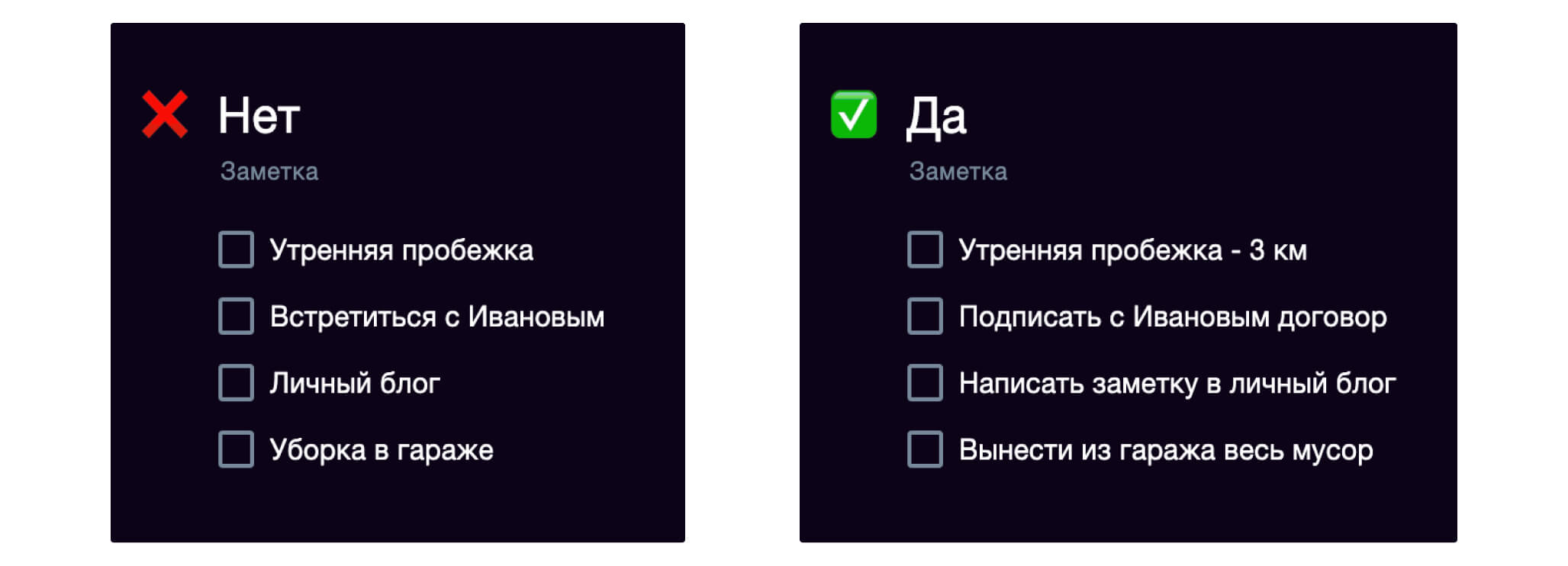 Результато-ориентированные формулировки