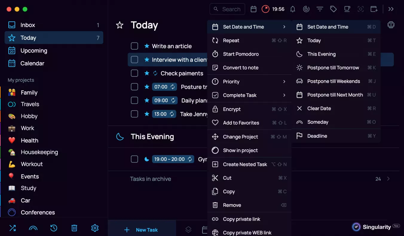 Put all your important dates in your planner, set up recurring tasks, and set reminders