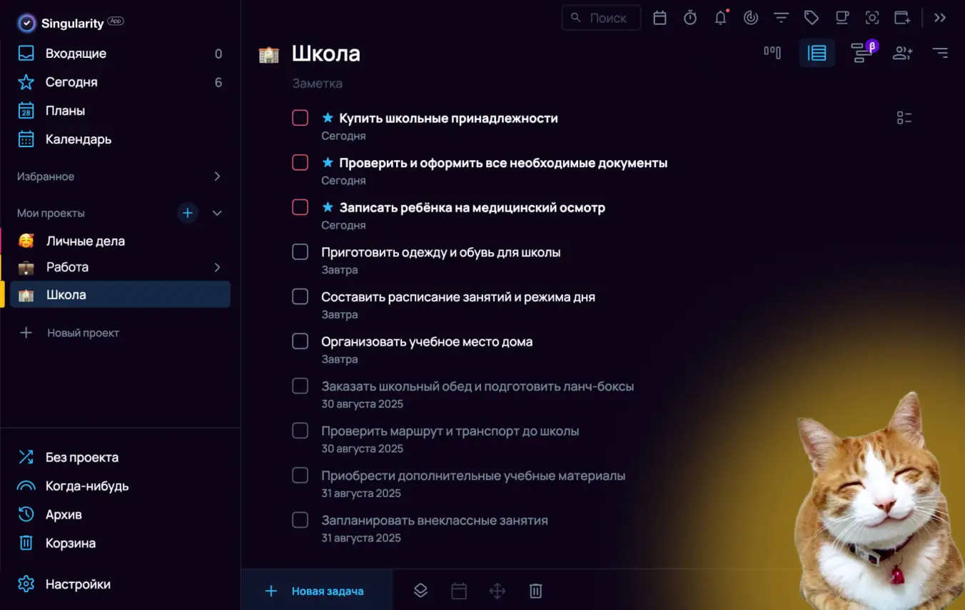 Что делать, если вы амбиверт: планируйте задачи в планировщике SingularityApp.
