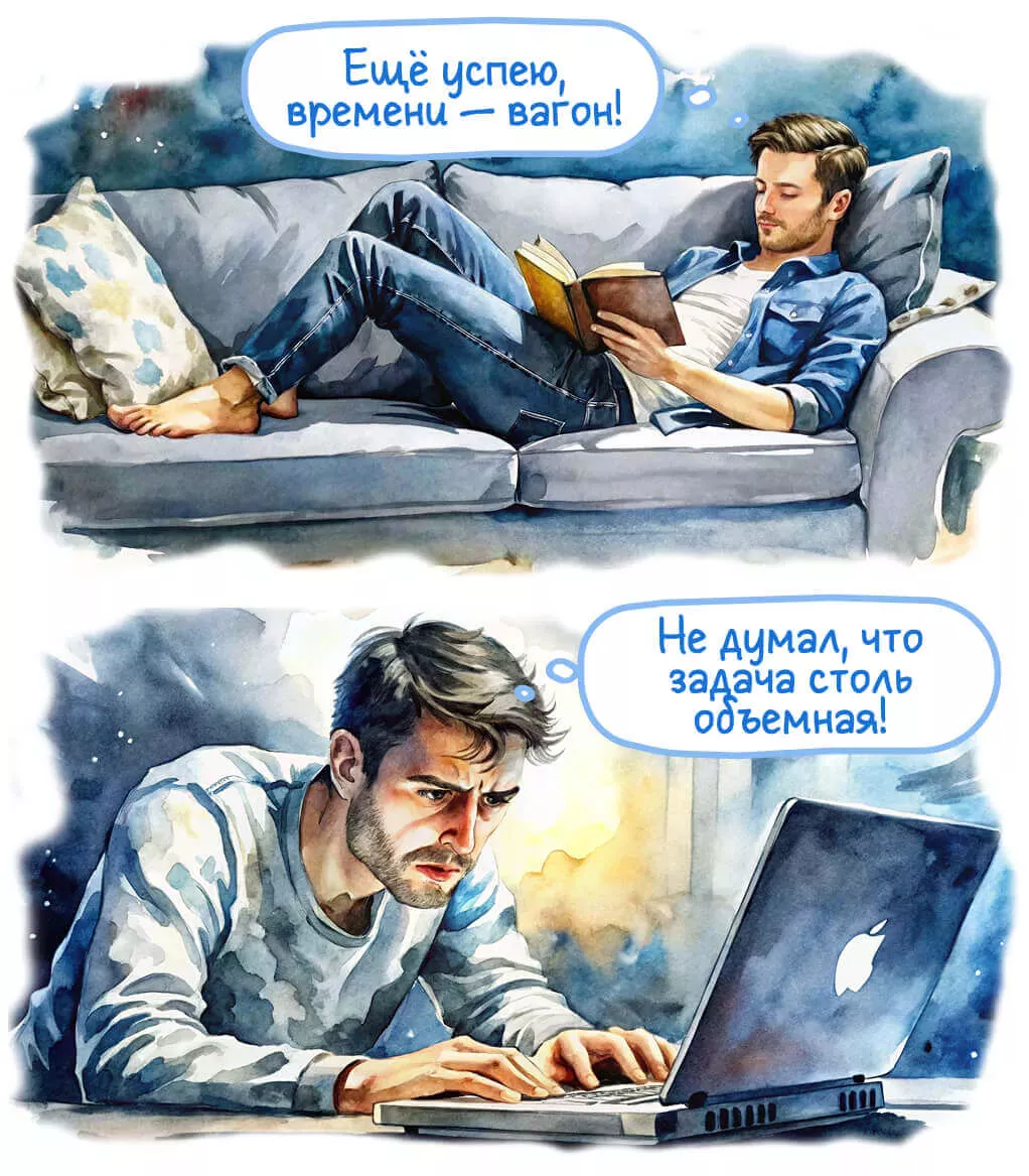 Слишком далекий дедлайн иногда вводит в опасное заблуждение