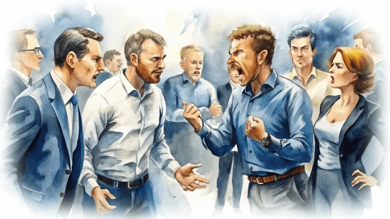 конфликтная ситуация, например, люди ругаются