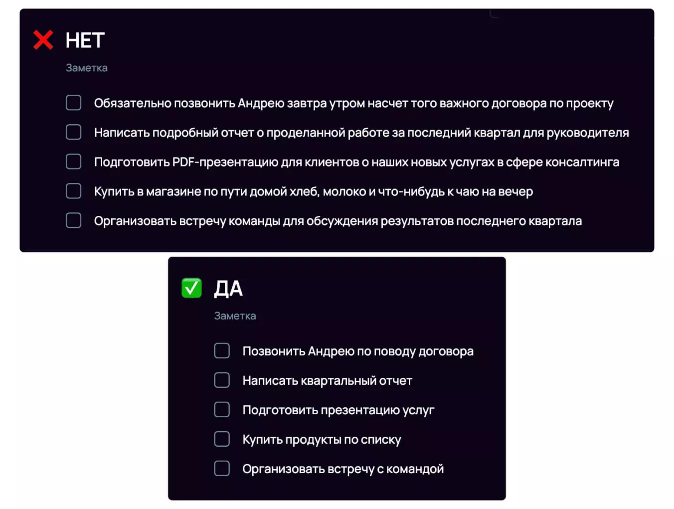 Не указывайте в формулировке лишние детали