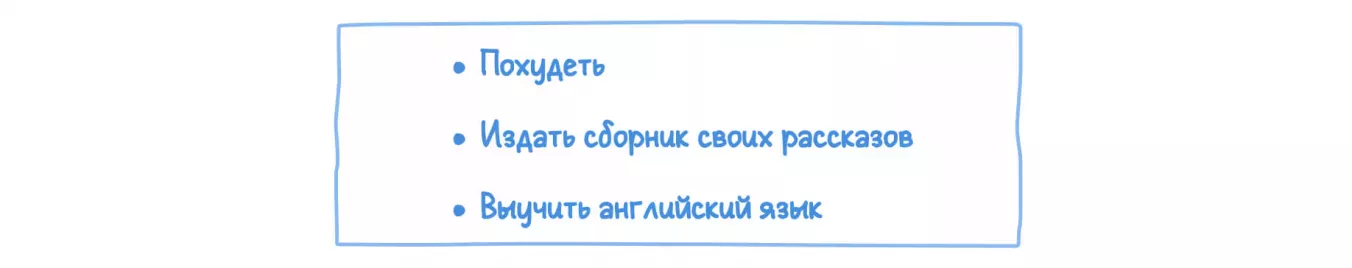 Запишите свои цели в произвольном виде