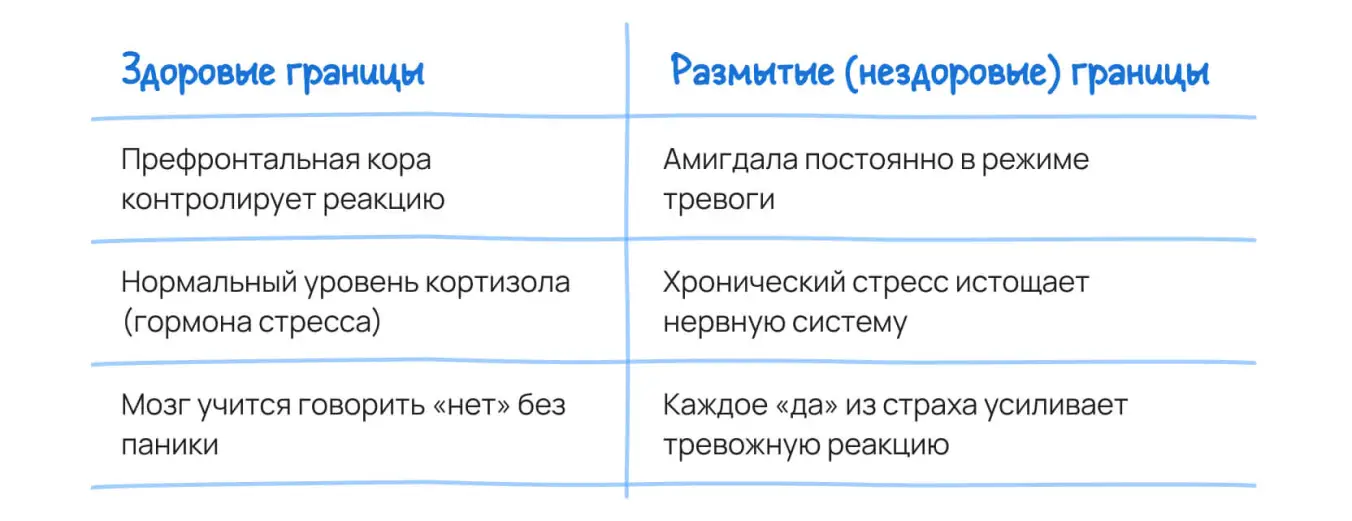 Влияние здоровых и размытых границ на работу мозга