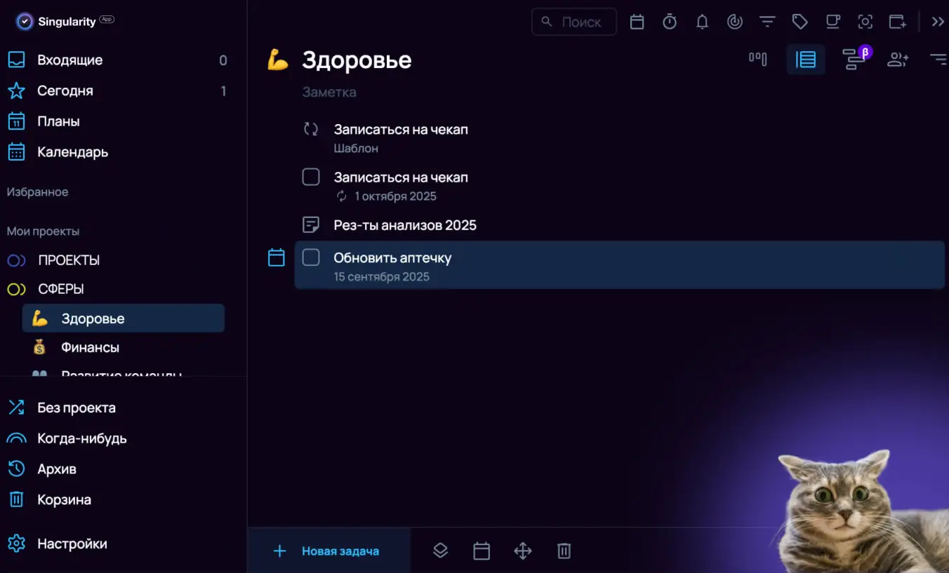 Сфера ответственности в системе PARA.