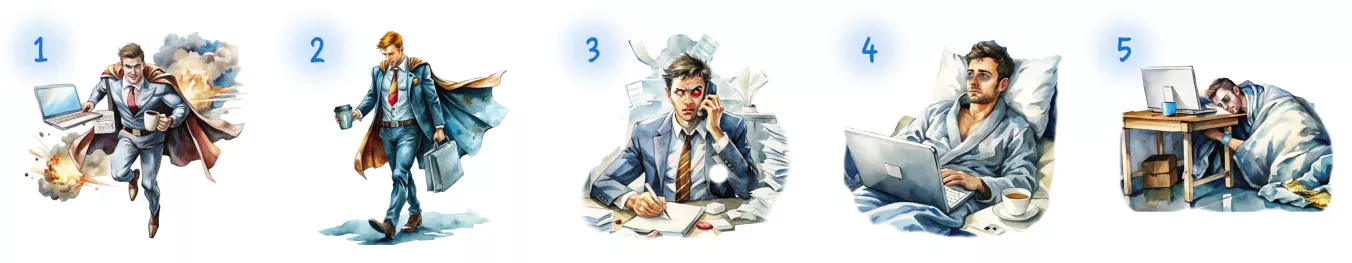 Стадии выгорания на работе по Фрейденбергеру