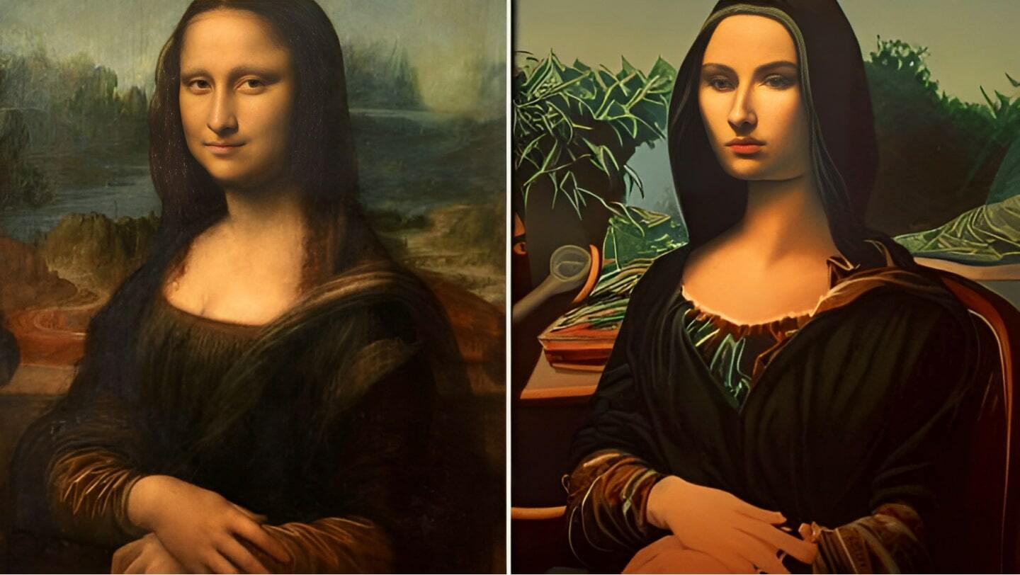 Монализа и Леонардо да Винчи портрет